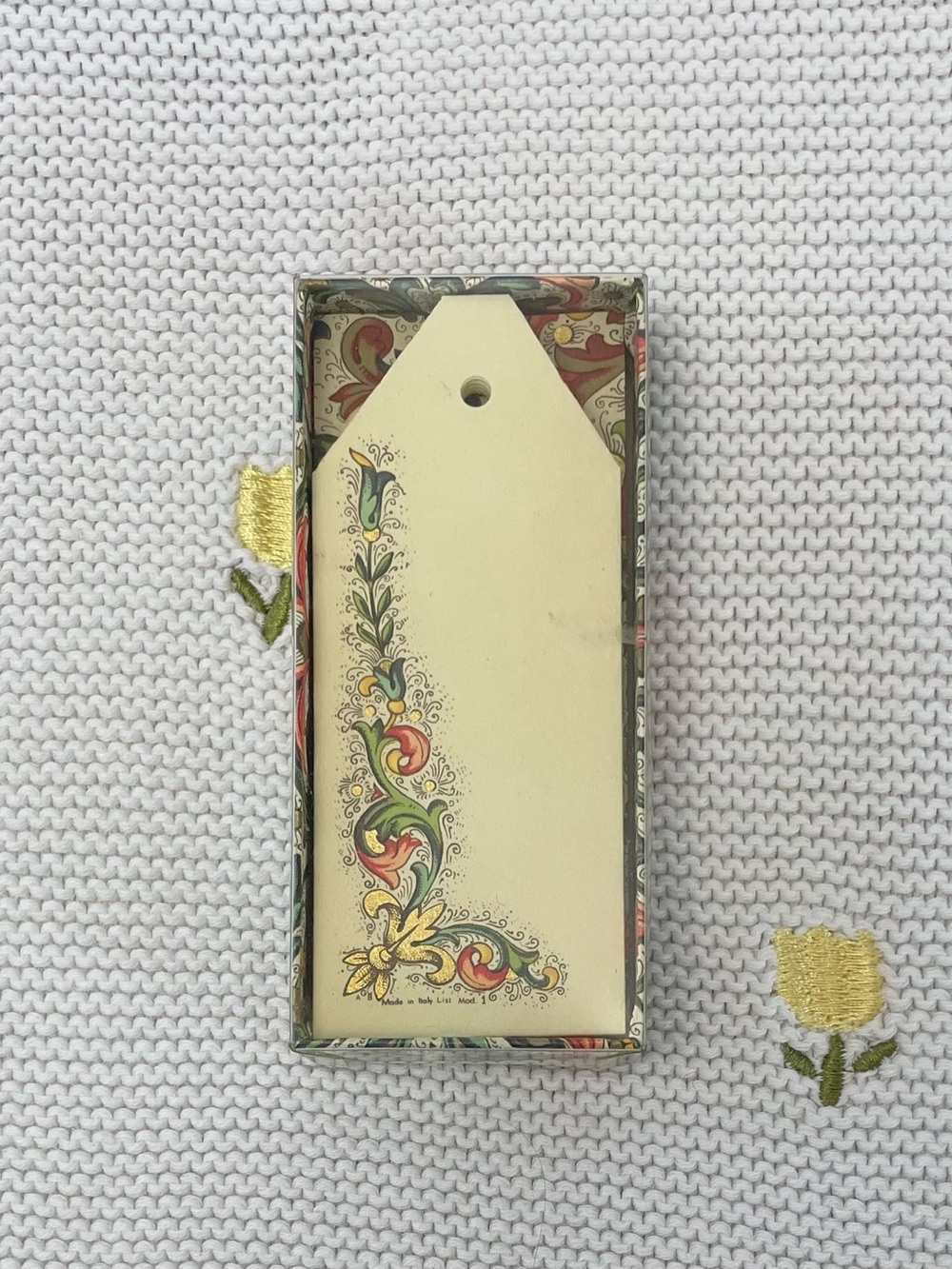 Vintage Made in Italy Florentine Gift Tag Box With Original $10 Price Sticker